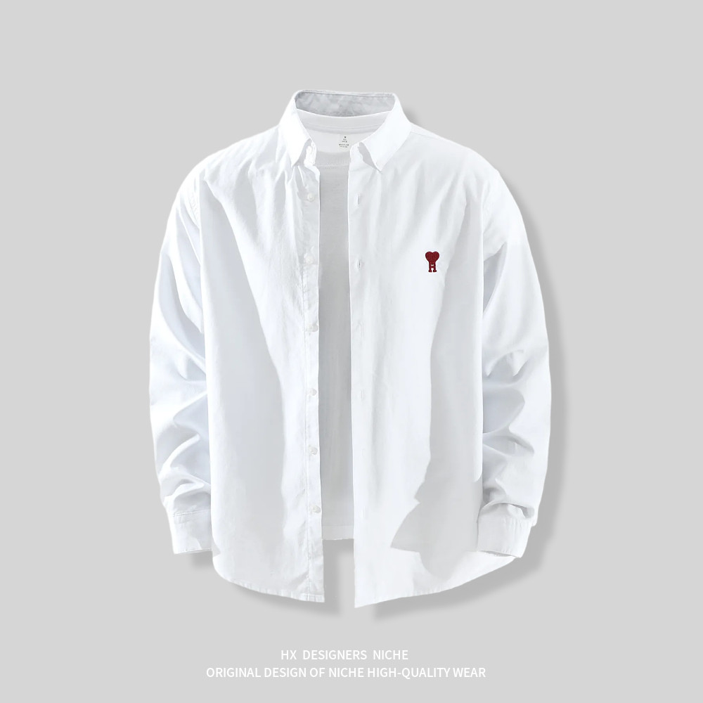 『心形』汉序设计感  春季日系复古长袖衬衫男士宽松休闲衬衣外套,淘宝优惠券,粉丝福利购,淘宝优惠卷