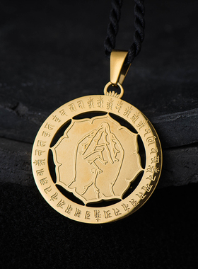 金色钛钢准提吊坠挂件