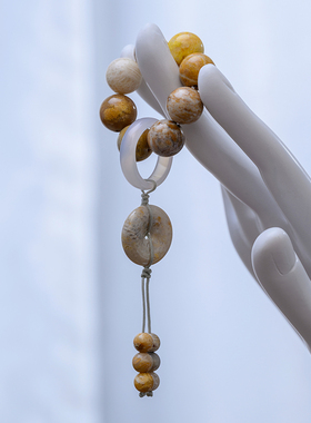 简修行珊瑚玉手捻手机链包挂饰