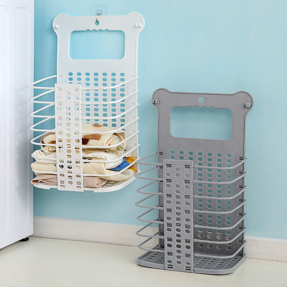 Dirty clothes storage basket foldable to save space