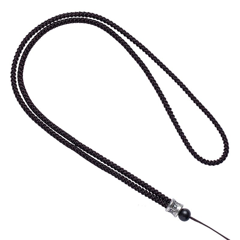 花素92纯5银沉香桶珠吊坠绳子手编项链绳翡翠玛瑙配绳挂脖挂件绳