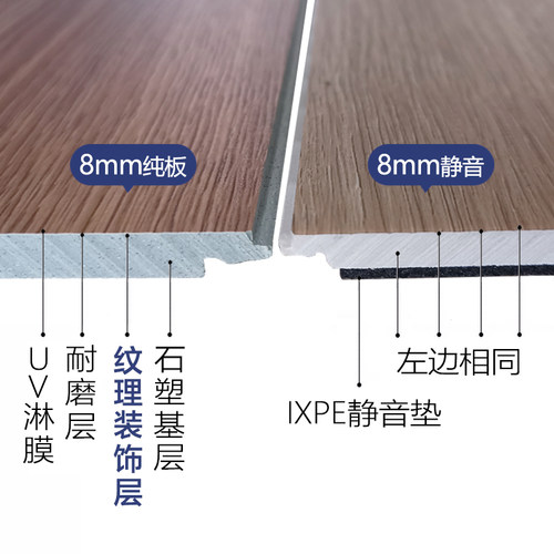 爱特SPC石塑地板8mm锁扣静音加厚pvc耐磨微石晶卡扣地暖家用防水-图2