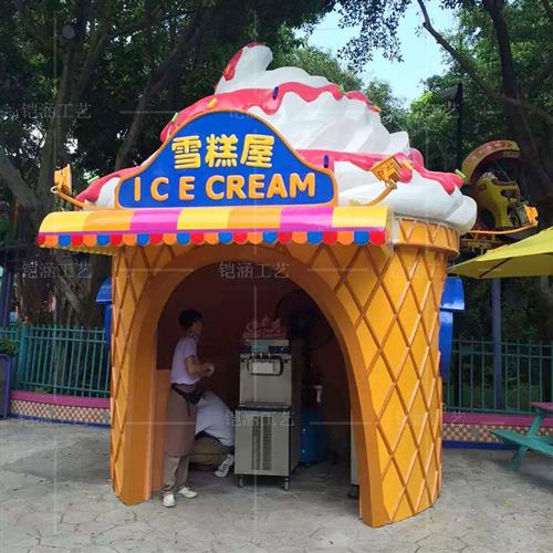 玻璃钢雕城堡门头游乐场背景墙装饰罗马柱模型儿童乐园卡通摆件 - 图1