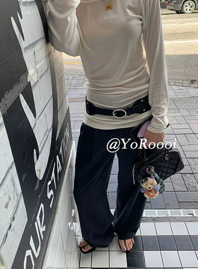 韩系ins百搭绒面皮带高级感腰带