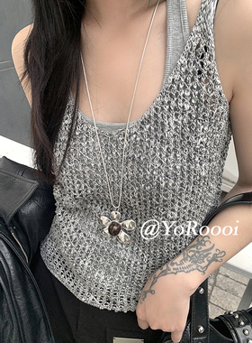 长款大花朵时尚百搭毛衣链项链