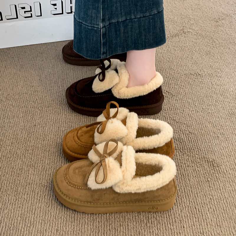 厚底全包加绒豆豆勃肯鞋女冬季2025新款爆款一脚蹬保暖棉鞋雪地靴,淘宝优惠券,粉丝福利购,淘宝优惠卷