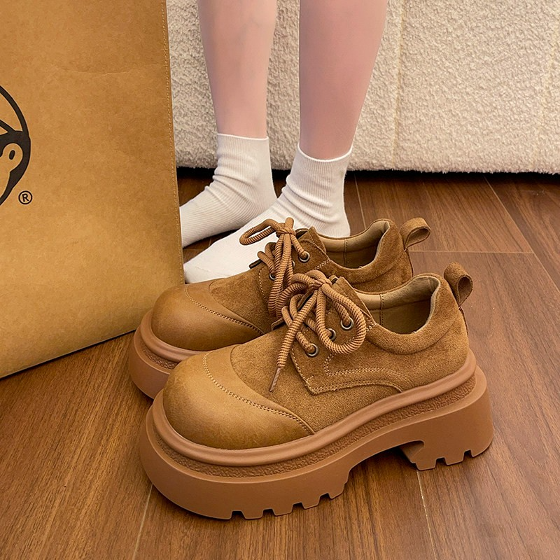 厚底增高乐福鞋女款2026春季新款小个子松糕复古通勤英伦风小皮鞋,淘宝优惠券,粉丝福利购,淘宝优惠卷