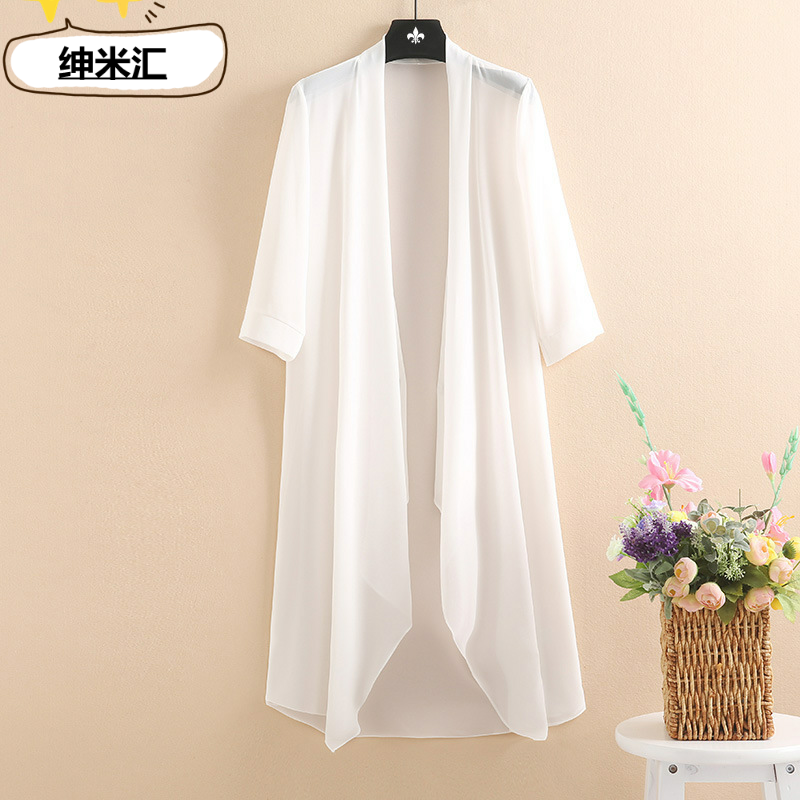 夏季中长款雪纺韩版透气空调开衫 绅米汇短外套