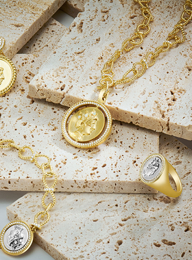 Aay钱币系列项链2022年新款女法式轻奢毛衣链小众复古设计感首饰