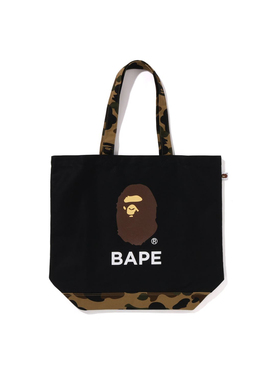 印花迷彩拼接托特包单肩包BAPE