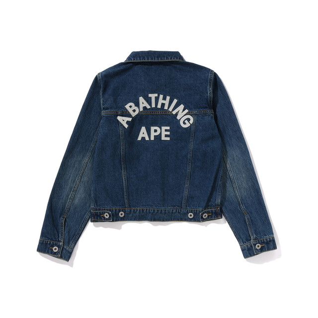 Letter patch patch pattern denim jacket BAPE