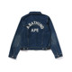 Letter patch patch pattern denim jacket BAPE