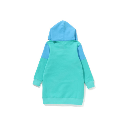 BAPE童装秋冬卡通BABY MILO拼色长款连帽卫衣裙335002J - 图2