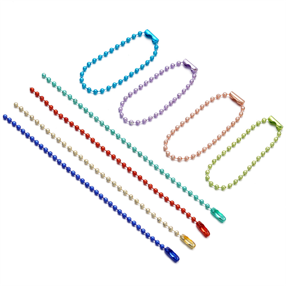 彩色电镀高亮亮面彩色铁珠链扣diy咕卡包包吊牌圆珠链挂链配件,淘宝优惠券,粉丝福利购,淘宝优惠卷