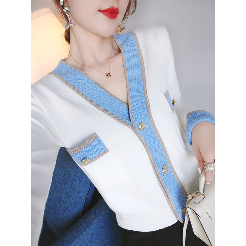 小香风外套长袖2021秋季新款针织衫 尚维洛毛针织衫