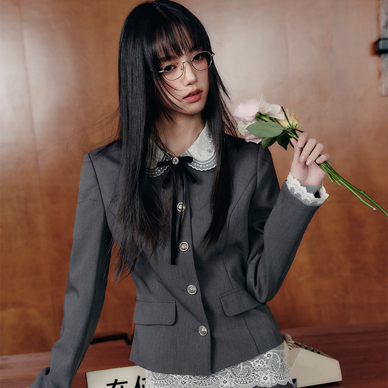 【现货】易碎商店miu系知识分子西装外套半裙扭结打底衫三件套装,淘宝优惠券,粉丝福利购,淘宝优惠卷