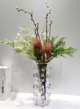 轻奢插花器琉璃花瓶仿真花样板房