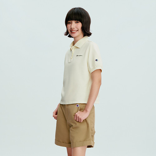 Champion冠军T恤女2026夏季新款纯色基础POLO衫休闲翻领短袖上衣 - 图3