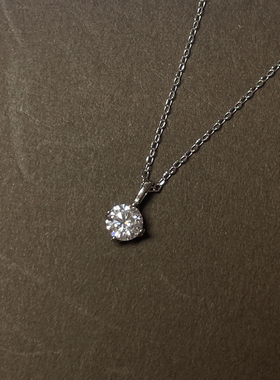 【长期主义】露丝同款 爆闪 S925纯银单钻四爪项链百搭超闪锁骨链