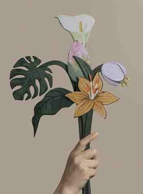 北欧风ins摆件创意设计纸艺植物花束香氛卡家居装饰插花艺术花c8