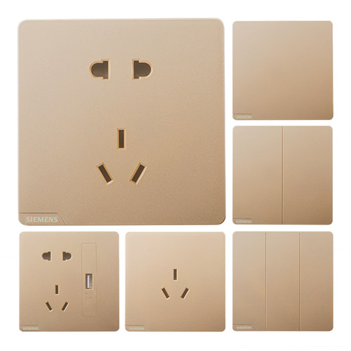 西门子开关插座面板 皓彩日耀金86型家用五孔插座带usb开关插座 - 图3