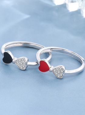 饰品滴胶镶钻爱心蝴蝶日韩风对戒