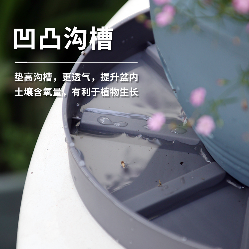 塑料花盆托盘防烂根移动透气底座垫底花盘园艺盆栽底盘花托接水盘