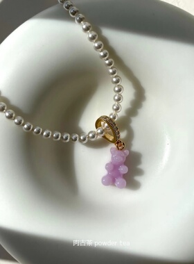 韩国代购CrystalHaze小熊项链