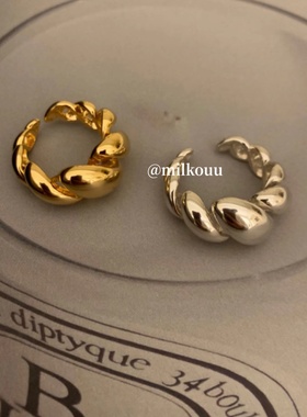 韩国代购女通体银时髦牛角包戒指