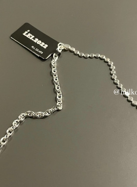 韩国LIE纯银ab款拼接十字架项链