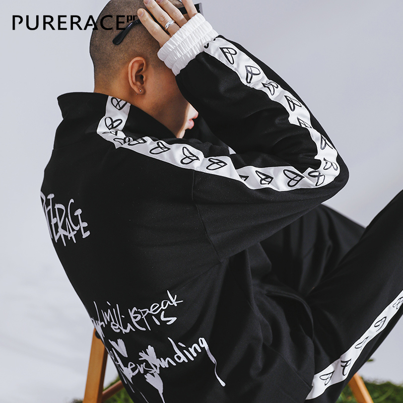 国潮春季休闲账动款外套男女 新款宽松情侣款上衣 2020 PURERACE PR 国潮春季休闲账动款外套男女 新款宽松情侣款上衣 2020 PURERACE PR