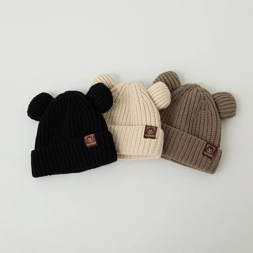 Bear Baby Winter Hat Cartoon Ears Warm Knitted Kids Hat for - 图1