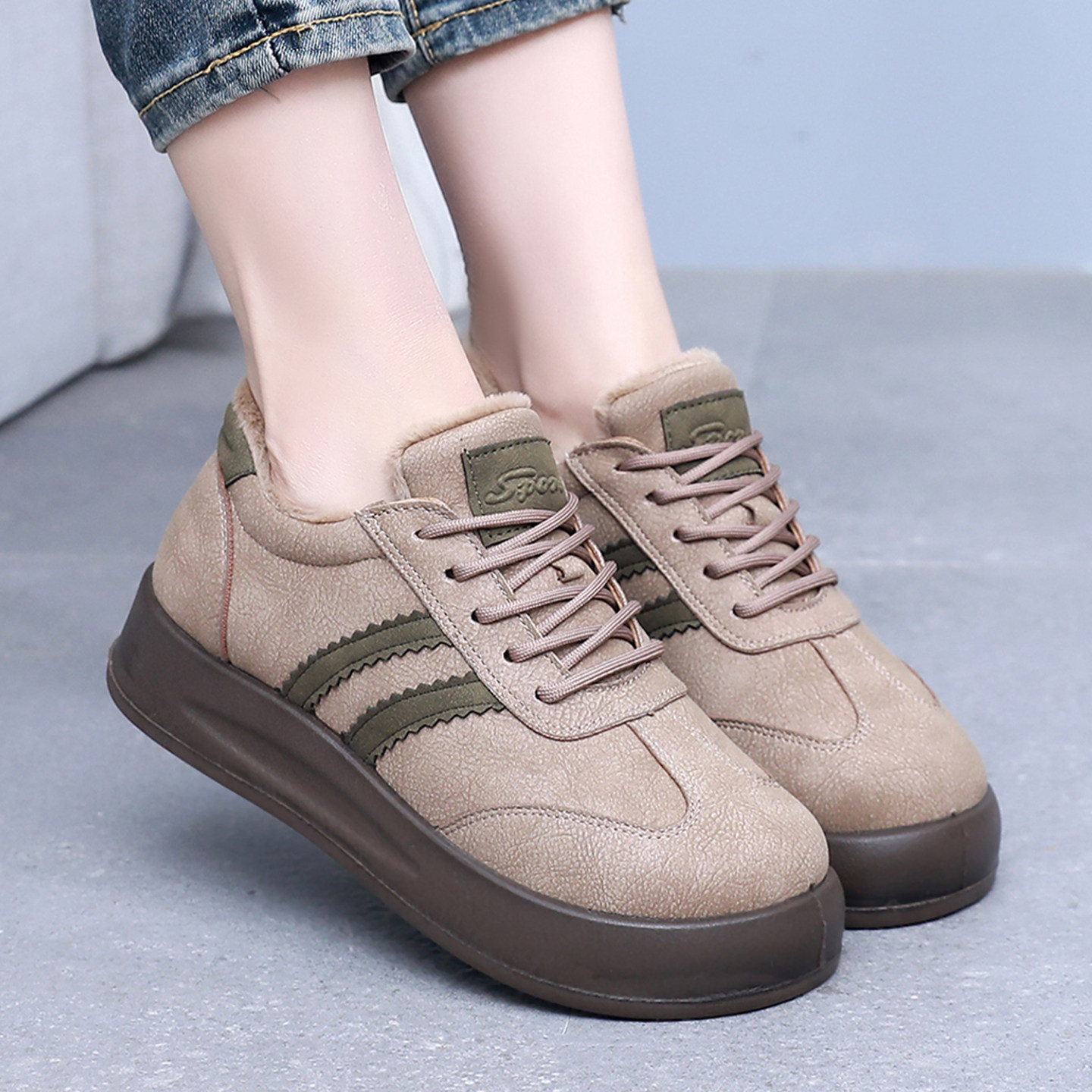 老北京布鞋女棉鞋冬季2025新款加绒保暖厚底板鞋软底德训鞋一脚蹬,淘宝优惠券,粉丝福利购,淘宝优惠卷