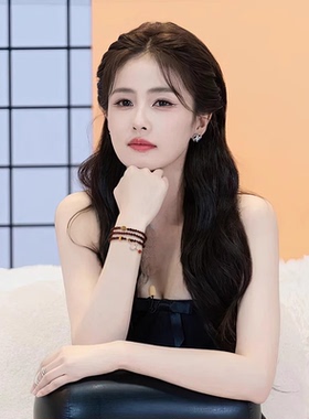 古里雅石榴石三圈福牌手链高级感