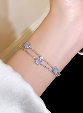 古里雅双层叠戴锆石手链高级感