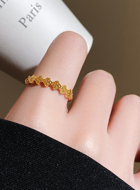 古里雅碎碎冰四叶草戒指高级感