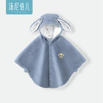 Tonneifold baby Even cap garnish cape winter windproof out warm cloak baby 100 lap cute coat