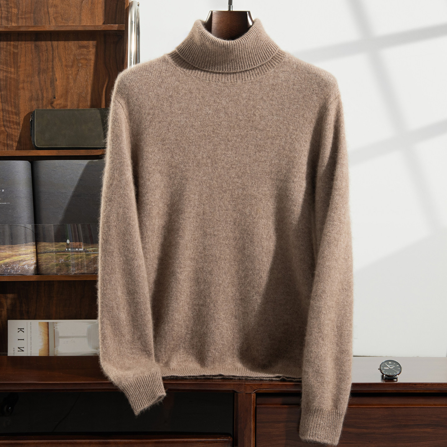 25秋冬新款100%纯山羊绒衫男高领加厚宽松套头毛衣重磅针织打底衫,淘宝优惠券,粉丝福利购,淘宝优惠卷