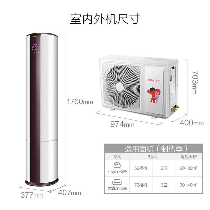 haier /海尔3匹一级空调柜机 海尔中合世纪空调