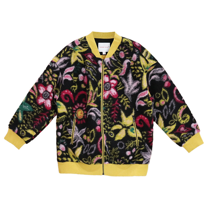 阁兰秀2025秋冬新品棒球领羊毛毛呢提花外套短款复古商场同款女装