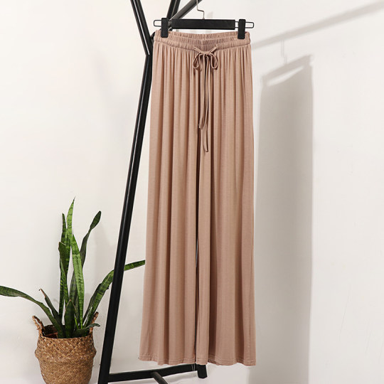 春秋薄款莫代尔阔腿裤女灰色高腰直筒休闲垂丝舞蹈睡裤夏季防晒裤