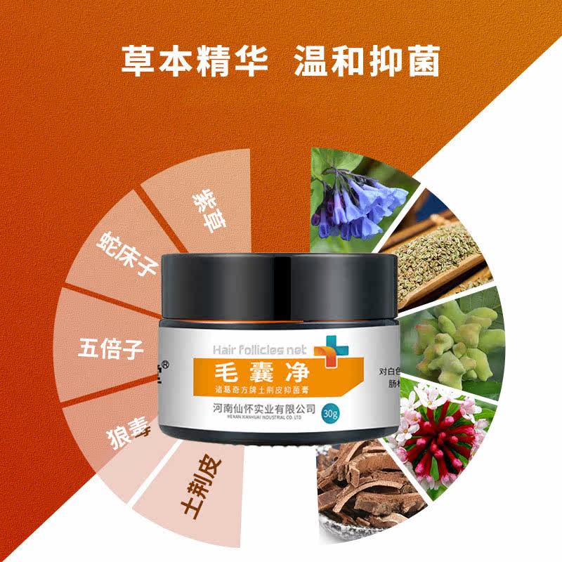 2送1 3仙怀堂毛囊净30g抑菌膏 赢之春保健用品皮肤消毒护理（消）