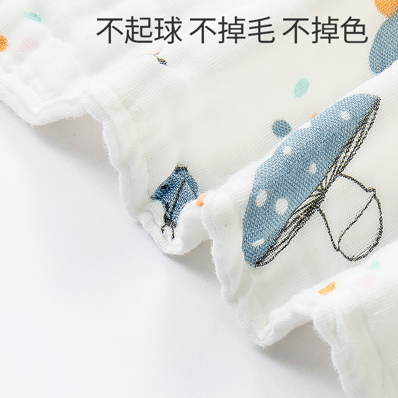 纯棉纱布浴巾婴儿新生超柔吸水春秋薄款初生宝宝ins全棉带帽斗篷