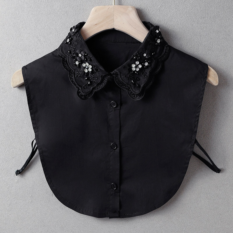 新款纯棉假领子女韩版秋冬季百搭双层订钻假领衬衫衣领打底毛衣领,淘宝优惠券,粉丝福利购,淘宝优惠卷