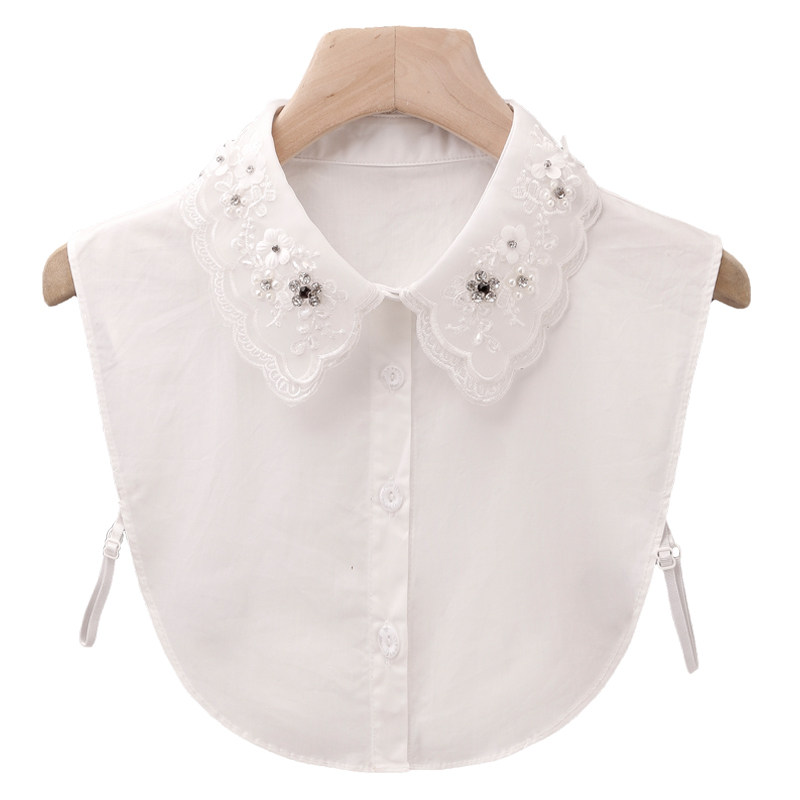 新款纯棉假领子女韩版秋冬季百搭双层订钻假领衬衫衣领打底毛衣领,淘宝优惠券,粉丝福利购,淘宝优惠卷