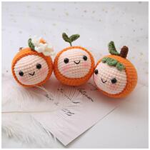 Orange Baby Doll Diy Hand Homemade Woven Material Bag Car Key Buckle Bag Pendant Finished Gift