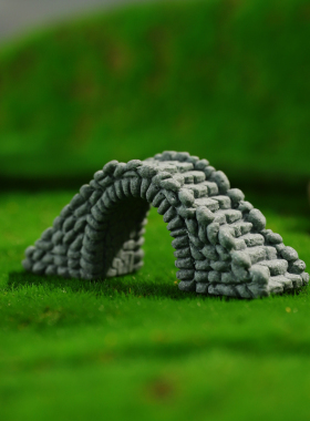 复古小石桥拱桥摆件微景观造景