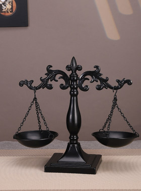 欧式复古金属天平秤摆件公正装饰