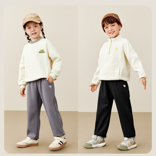 【加绒蹦蹦裤】迷你巴拉巴拉男女童保暖裤子冬新品舒适长裤 - 图1