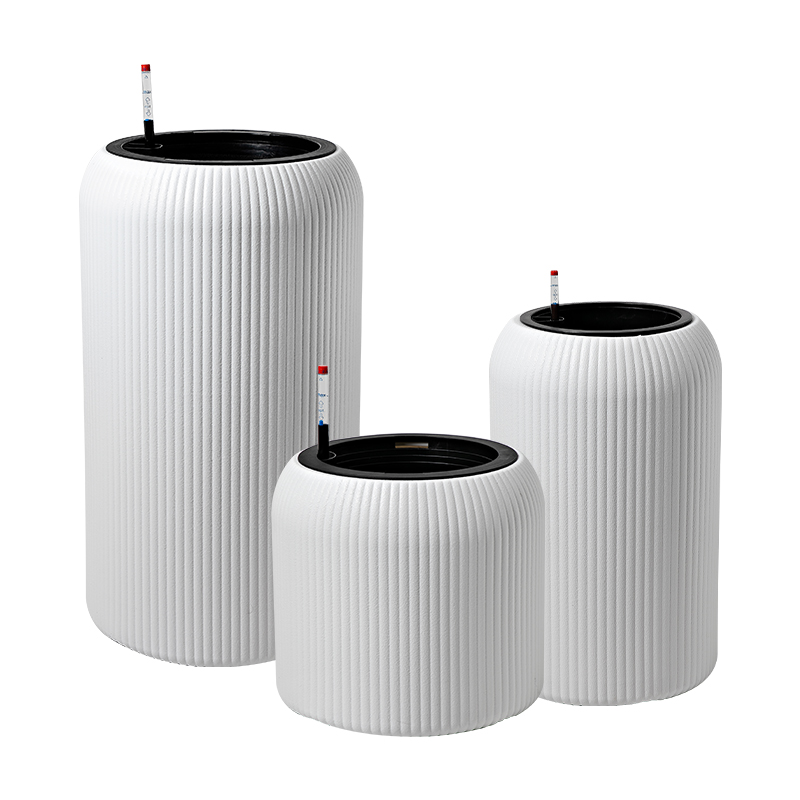 竖条花盆特大号加厚月季塑料庭院大堂走廊花卉大口径盆栽落地盆